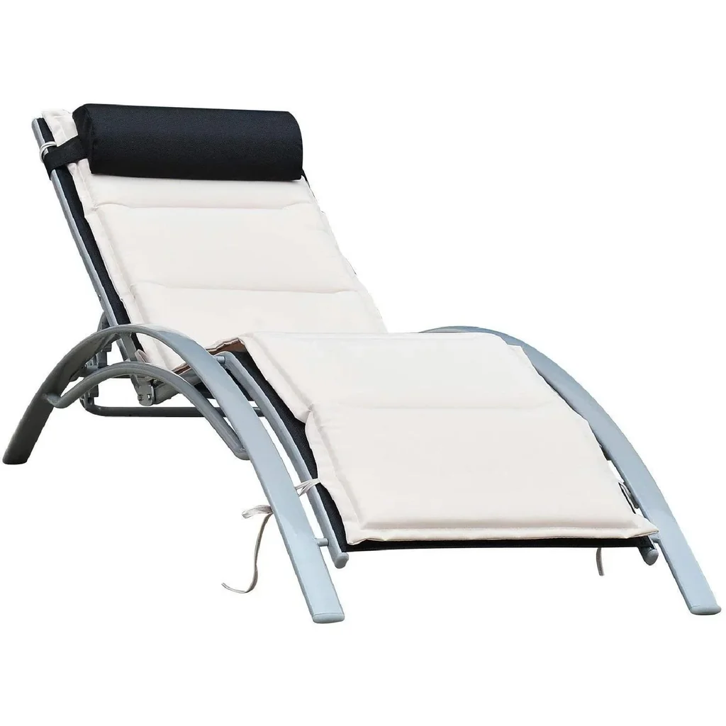 Alu Sonnenliege höhenverstellbar mit Liegematte und Nackenrolle