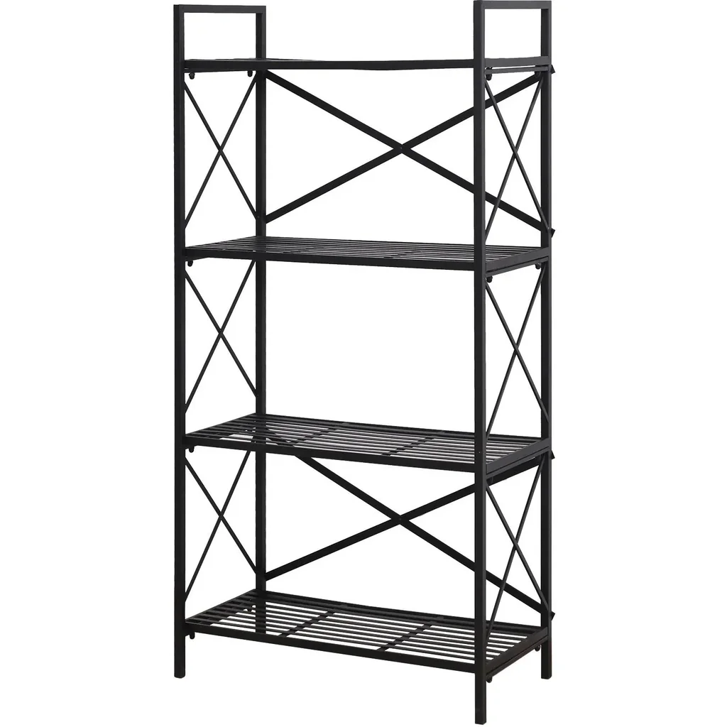 Standregal Bücherregal Lagerregal Aufbewahrungsregal Pflanzregal Schuhregal Metall Schwarz 80 x 40 x 160 cm