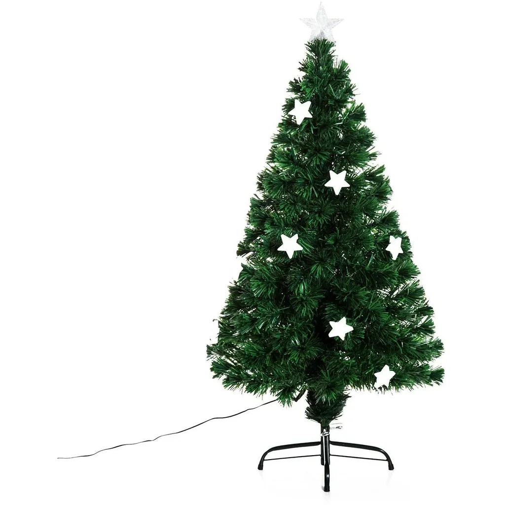 Weihnachtsbaum mit 16-LED-Lampen Glasfaser 120 cm grün