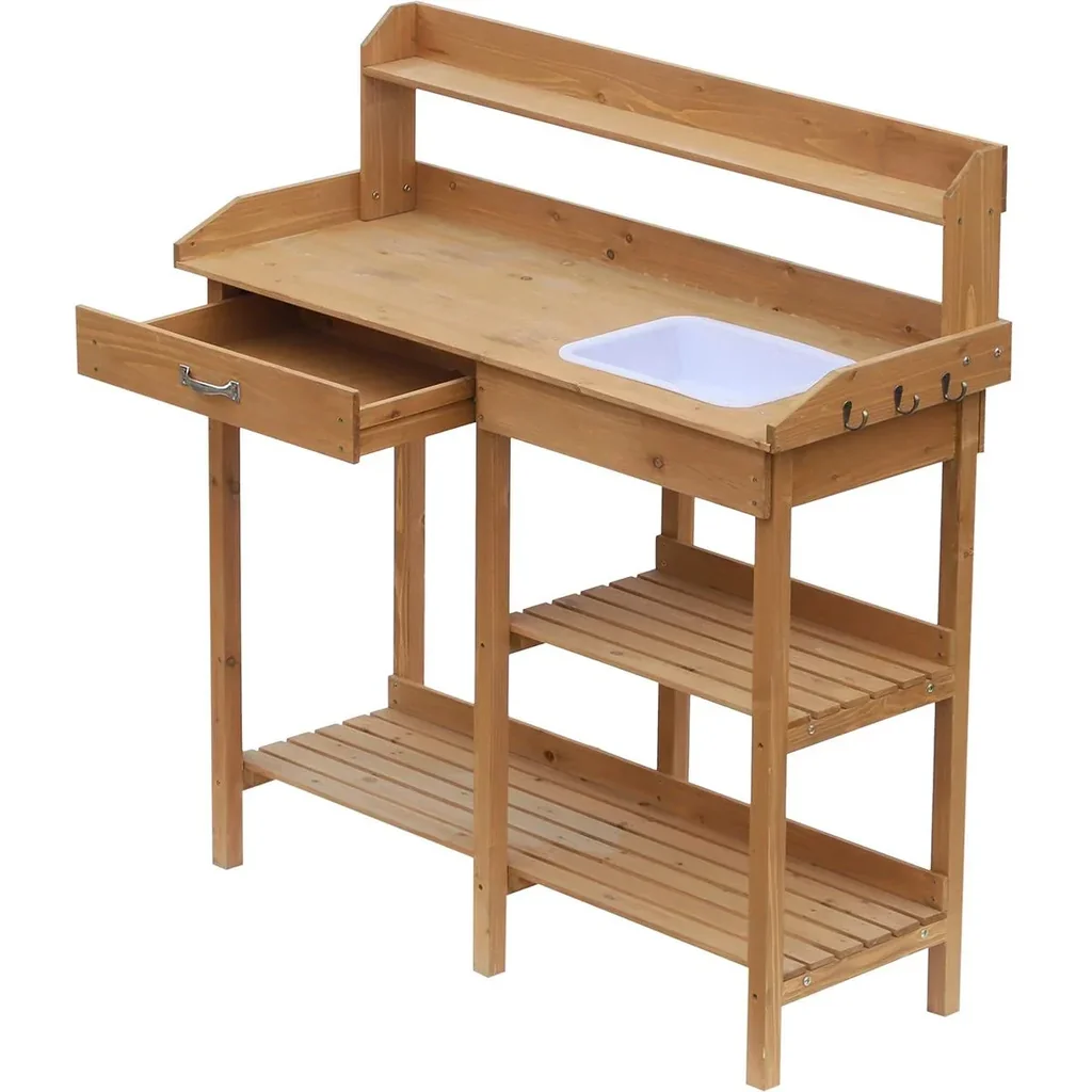 Gärtnertisch mit Wanne natur