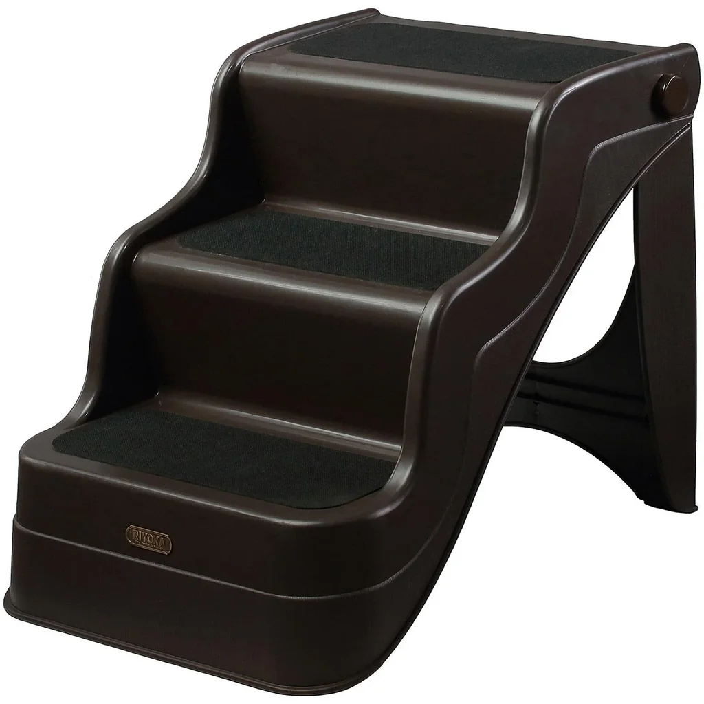 Hundetreppe Haustiertreppe 3 Stufen klappbar Dunkelbraun