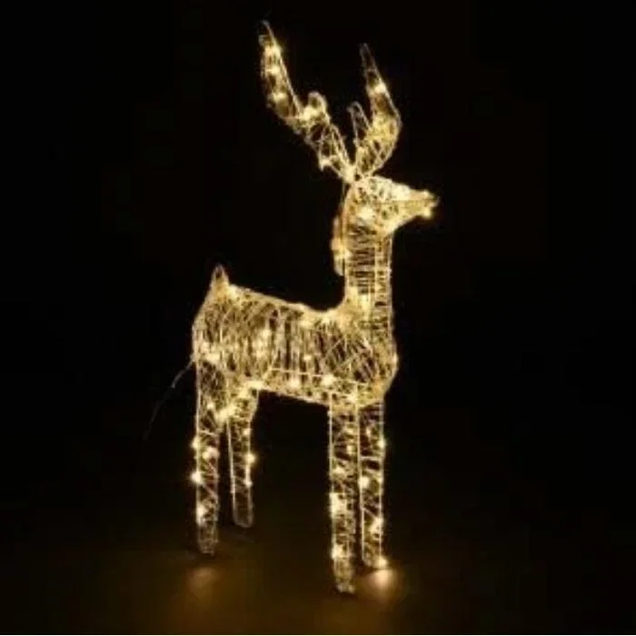 Verlicht Rendier LED Kerstverlichting warm wit 15 x 55 x 72 cm