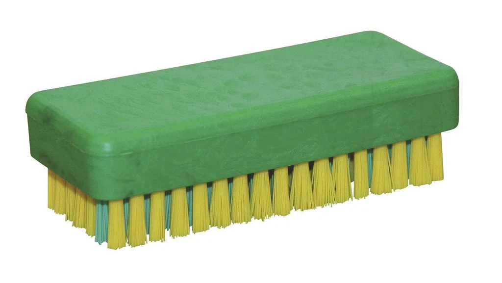 Handwaschbürste mit kräftiger Nagelreihe, Farbe gelb/grün