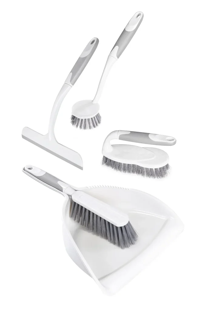 Profi-Reinigungsset, Kehrset, Spülbürste, Reinigungsbürste, Fensterabzieher, 5-teilig