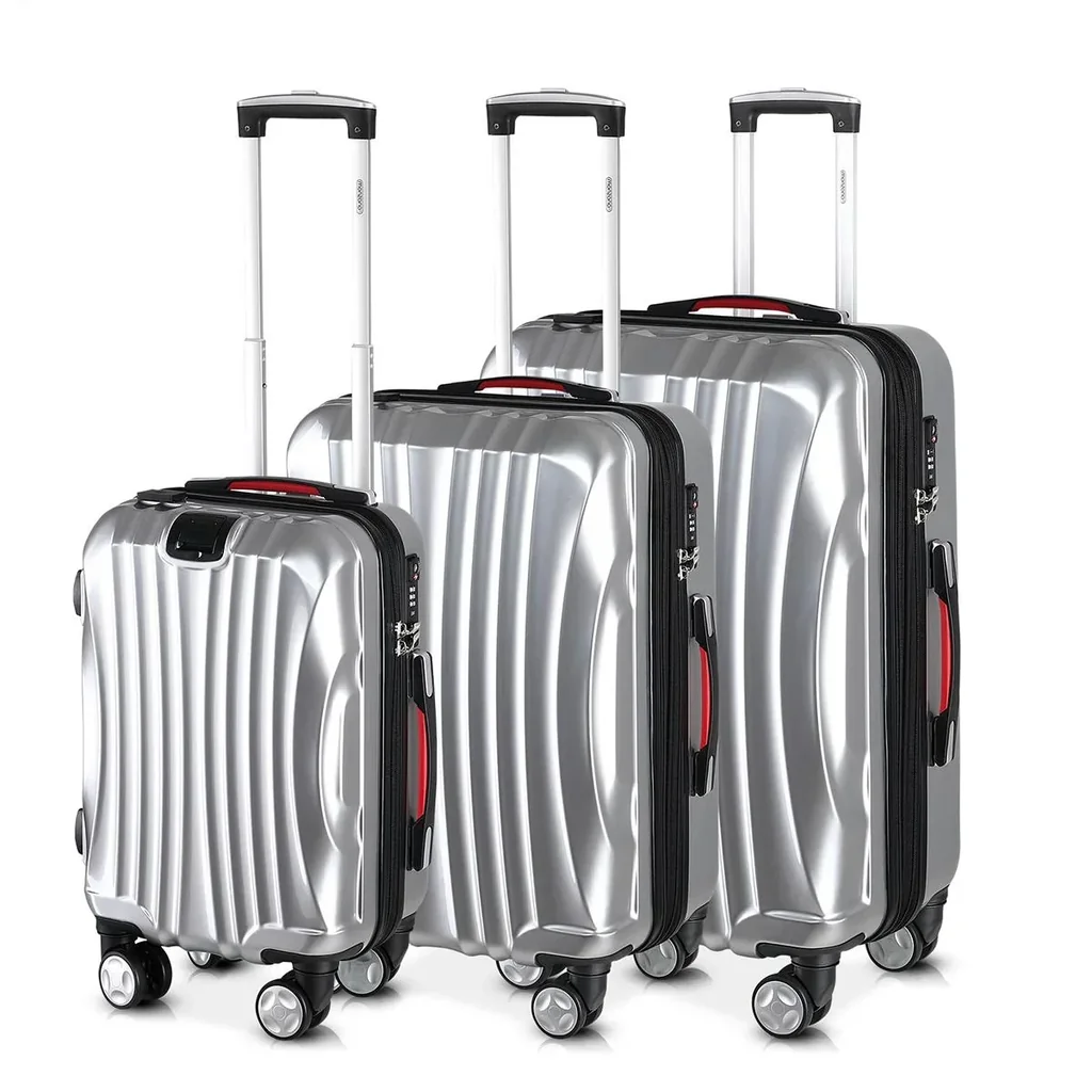 Hartschalenkoffer-Set Ikarus Silber M/L/XL