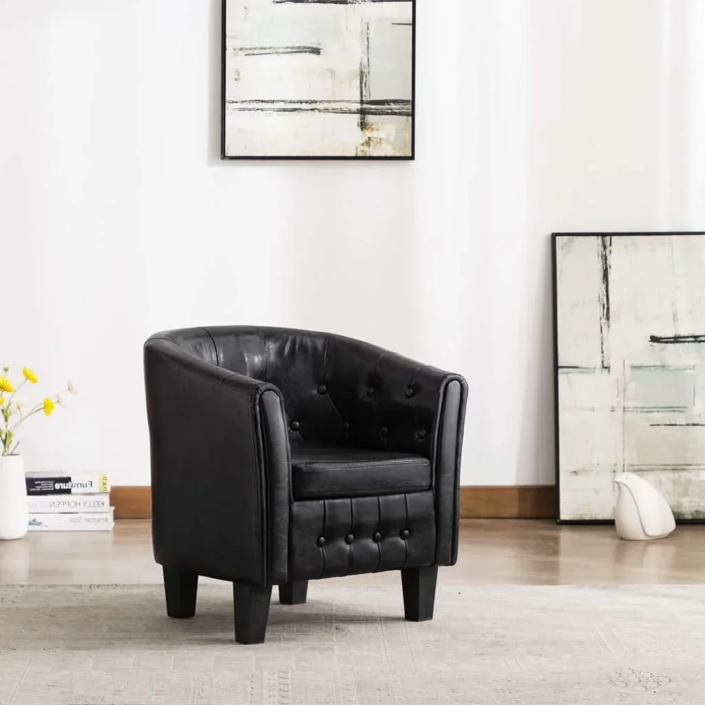 Schalensitz Kunstleder schwarz
