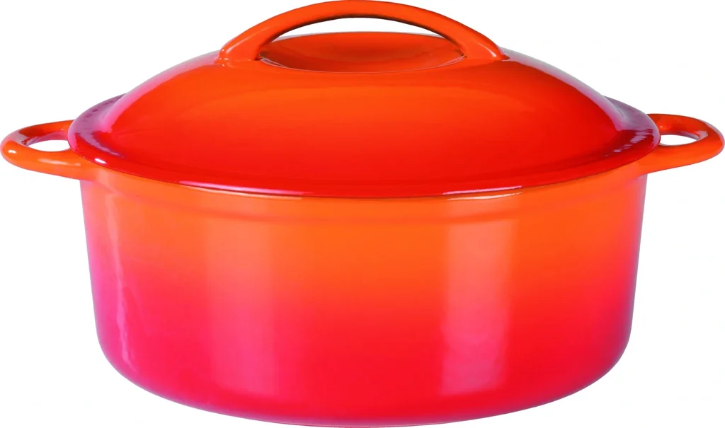 Kochtopf, ca. 24 cm, ca. 4 l, orange schattiertes Gusseisen
