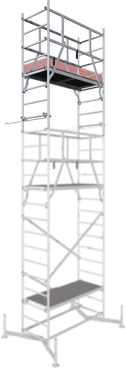 MONTO ClimTec Aluminium-ArbeitsGerüst, 2. Aufstockung, Arbeitshöhe ca. 7,00 m