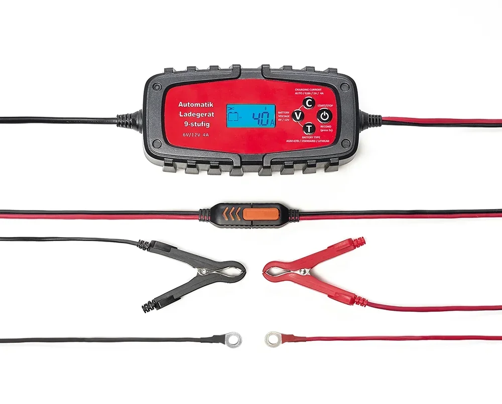 Batterieladegerät für Auto & Motorrad 4A, 6/12 Volt