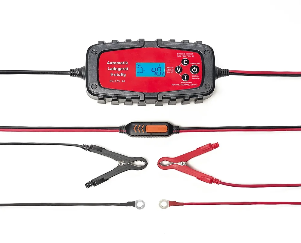 Batterieladegerät für Auto & Motorrad 4A, 6/12 Volt