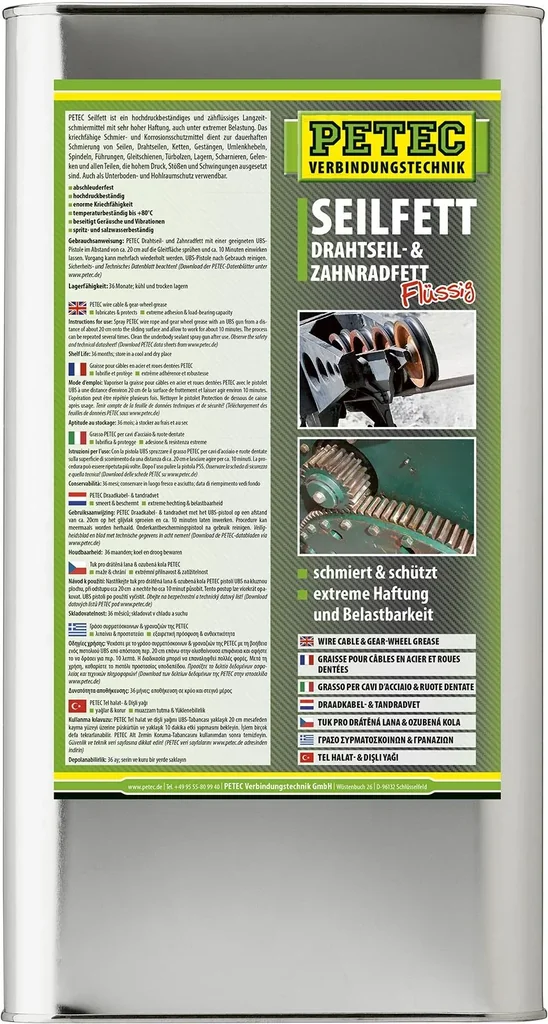 Seilfett - Drahtseil- und Zahnradfett, 5 Liter Kanister