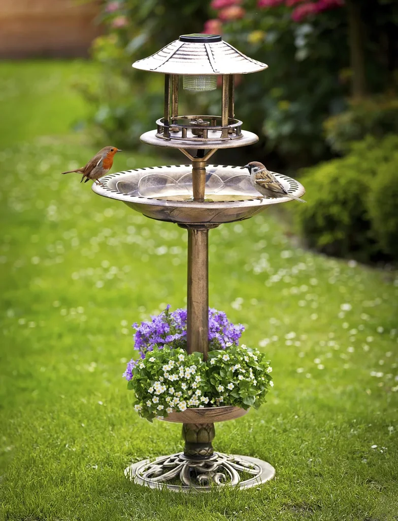 Solar Vogel-Bad 4in1, bronze