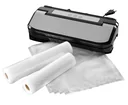 Edelstahl Vakuumierer, 150 W, GRATIS: 2 Rollen (22x500 und 28 x500 cm) + 5 Tüten