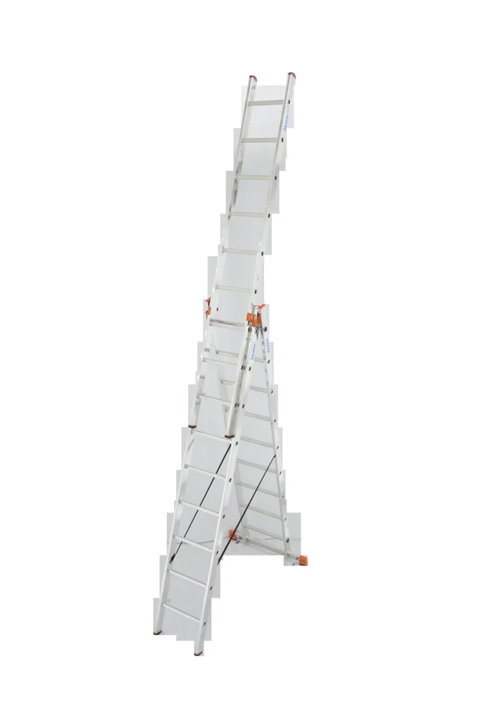 Tribilo Sprossen-Vielzweckleiter 3-teilig, 3 x 9 Sprossen
