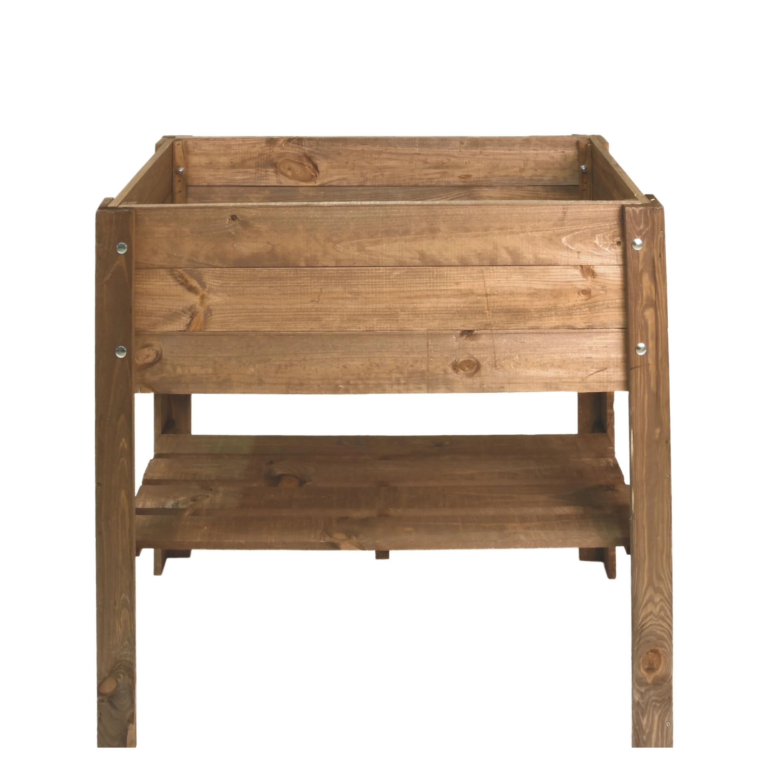 Hochbeet mit Ablage aus Holz - braun