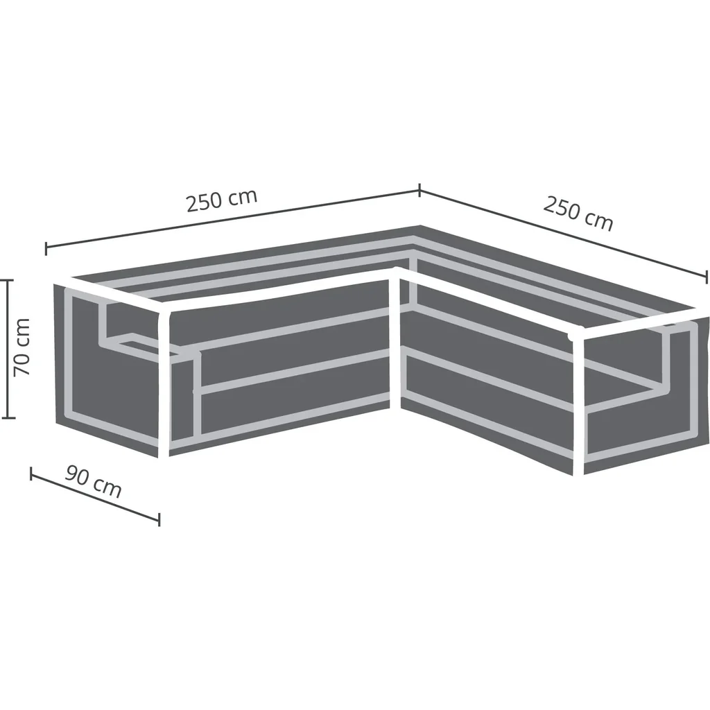 schutzhülle für l-förmiges lounge-set - 250 cm