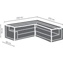 L-förmige Gartenmöbel-Abdeckung 250 x 250 x 70 cm, wasserdicht und UV-beständig, strapazierfähige Ecksofa-Abdeckung gegen Regen und Schmutz, grau
