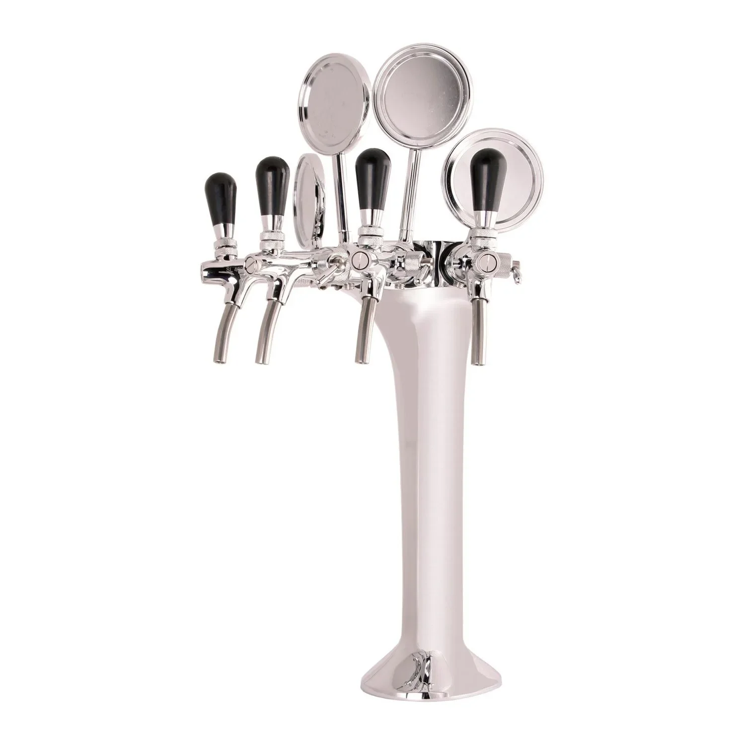 Schanksäule, Bierzapfsäule 4-leitig, Chrom - Elegante & Hochwertige für Bars & Restaurants, "Topp-Qualität!"
