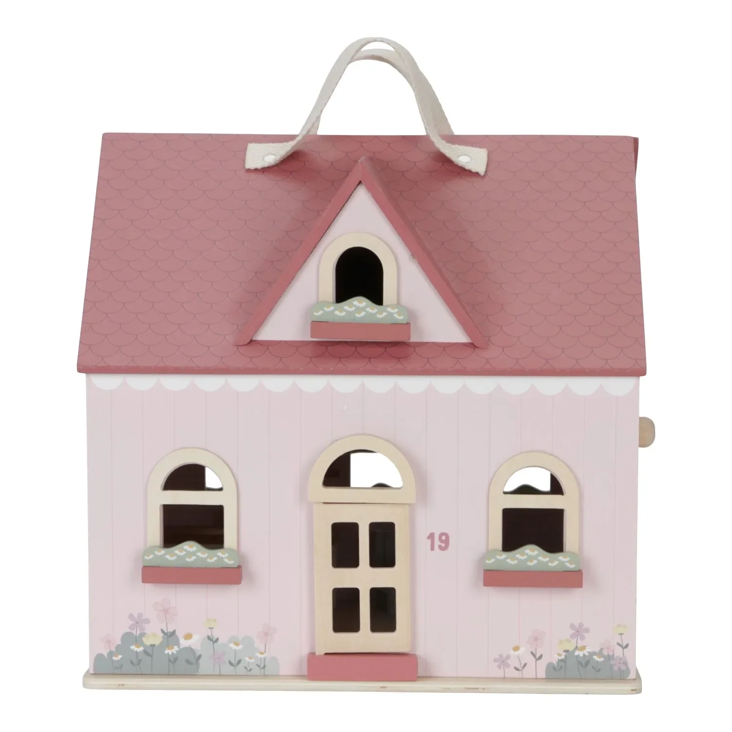 Little Dutch Puppenhaus Holz: Tragbares Holzpuppenhaus mit Möbeln & Tragegriff (ab 3 Jahren)