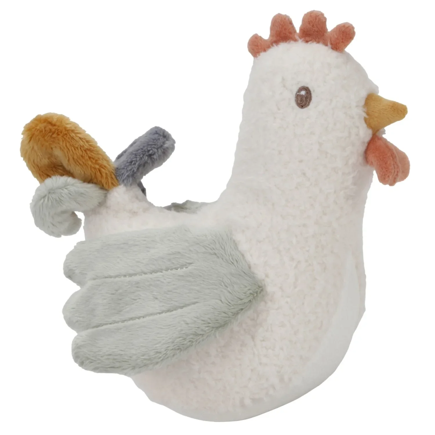 Little Dutch Kuscheltier, Plüschtier, Stehaufmännchen Steh-auf Huhn, Little Farm - Babyspielzeug mit Wackel- & Klingeffekt ab 0 Monaten