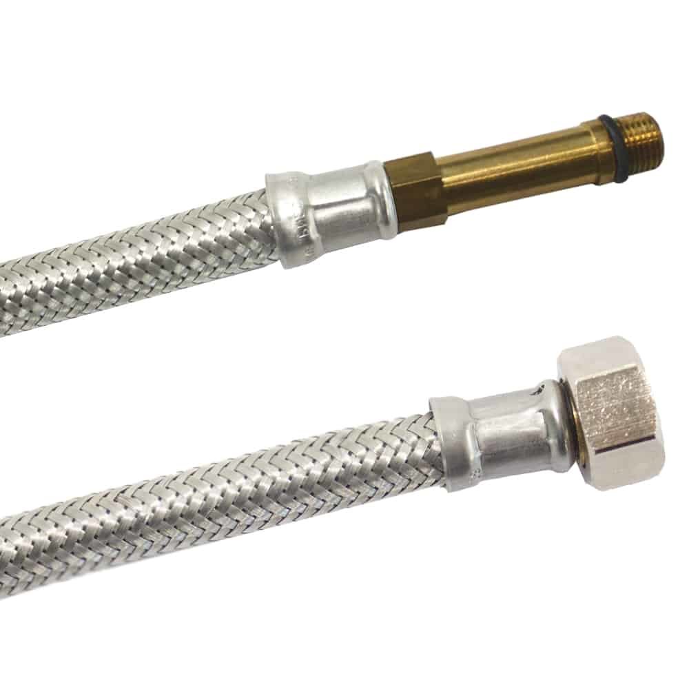 Panzerschlauch, Flexschlauch, DN8, 1000mm, Edelstahlumflechtung