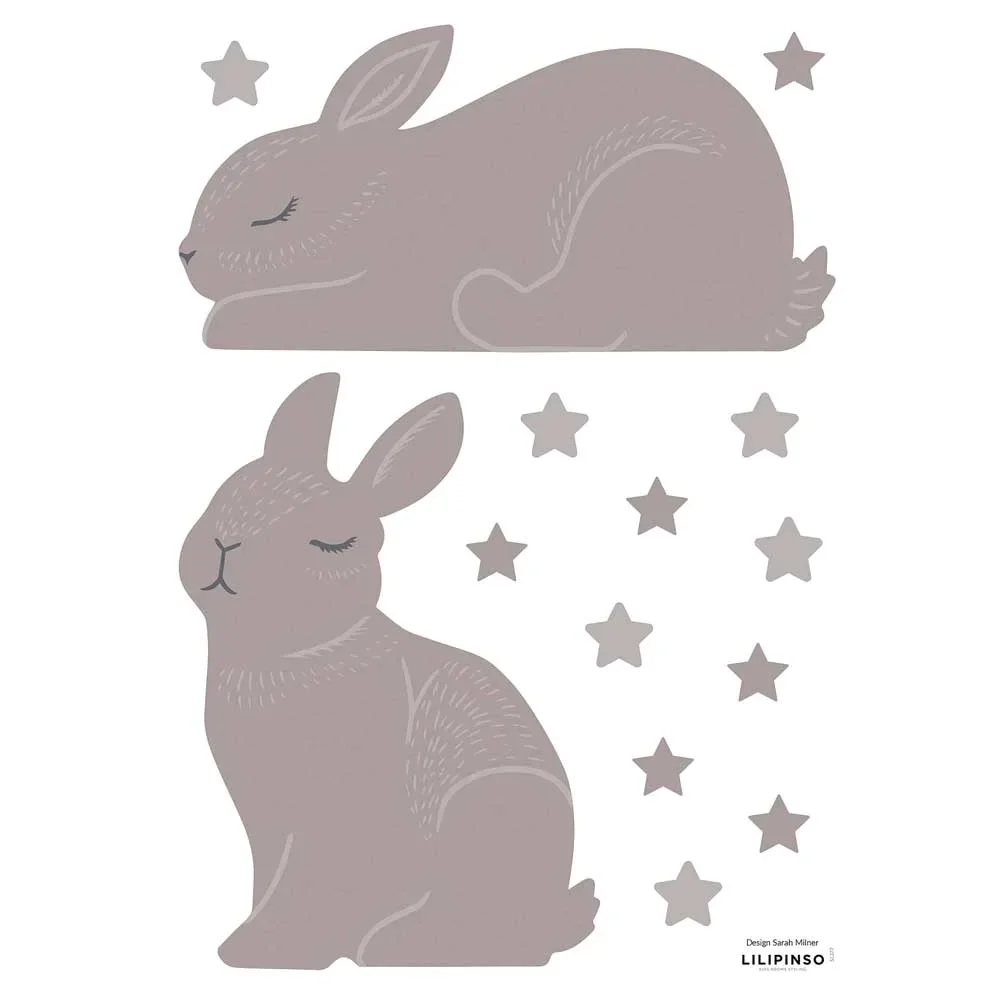 Lilipinso Wandsticker Häschen und Sterne taupe