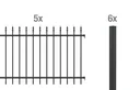 Zaunkomplettset Chaussee, zum Einbetonieren, matt-schwarz, Höhe 100 cm, Länge 10 m