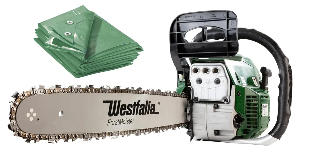 Benzin Kettensäge GM BK 4545 inkl. Abdeckplane 3 x 4 m - universell nutzbar