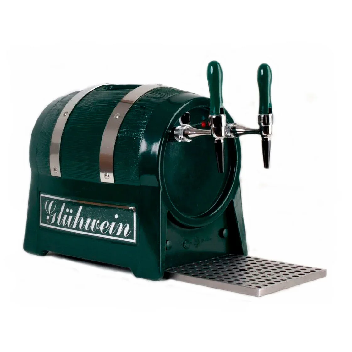 Glühweinautomat, Glühweinwärmer, Glühweinzapfanlage - Getränke-Durchlauferhitzer 3kW, Fassform, 2-leitig, mit elektrischer Pumpe