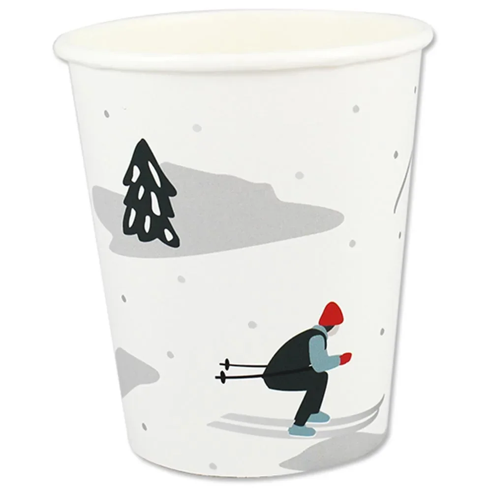 Ava & Yves Pappbecher Set Ski Fahrer