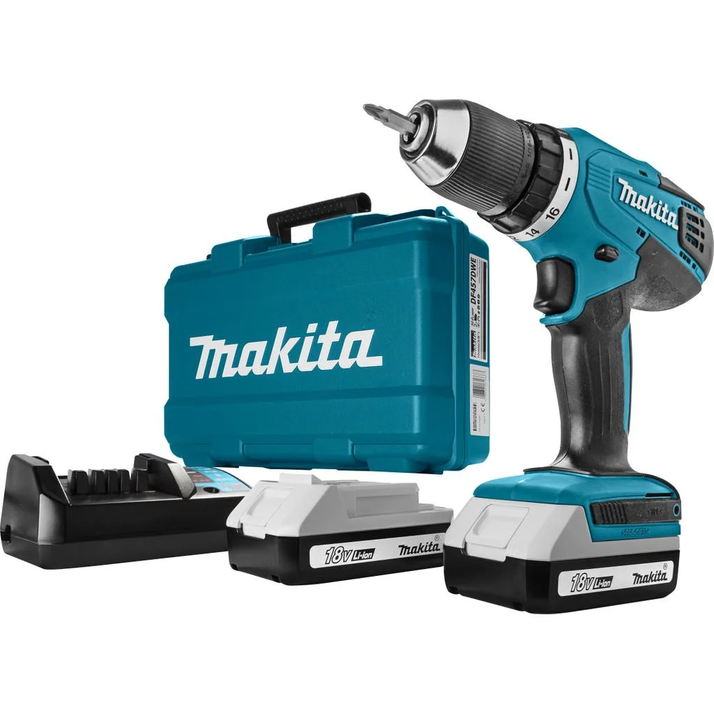 Akku-Schlagbohrschrauber DHP457DWE inklusive 2x 18 V 1,3 Ah Akku, Ladegerät und Koffer