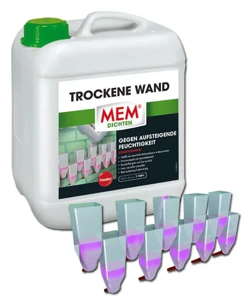 Mauertrockner 5 L gegen aufsteigende Feuchtigkeit im Mauerwerk
