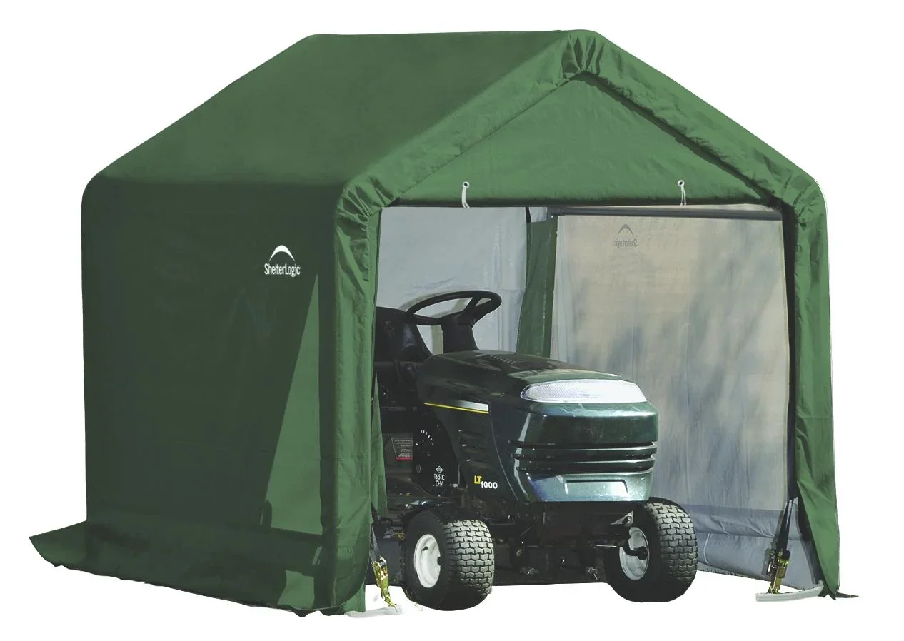 ShelterLogic Folien-Gerätehaus / Zeltgarage 1,8 × 1,8 m Grün – wetterfeste PE-Plane, 3,24 m²