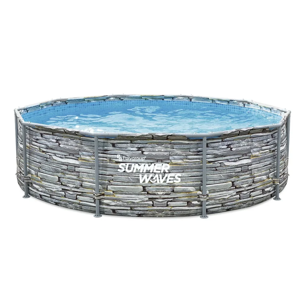 Pool „Summer Waves Pool“, Steingrau, Ø 305 x 76 cm