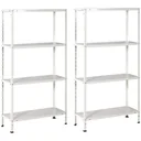 2 Stück Metall-Lagerregal mit 4 Fachböden - 200kg Kapazität - (HxBxT) 145x72,5x30cm - 50kg pro Fachboden