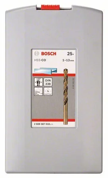 ProBox Metallbohrer-Set HSS-Co, DIN 338 (Kobaltlegierung), 1-13 mm, 25-teilig