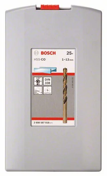 ProBox Metallbohrer-Set HSS-Co, DIN 338 (Kobaltlegierung), 1-13 mm, 25-teilig