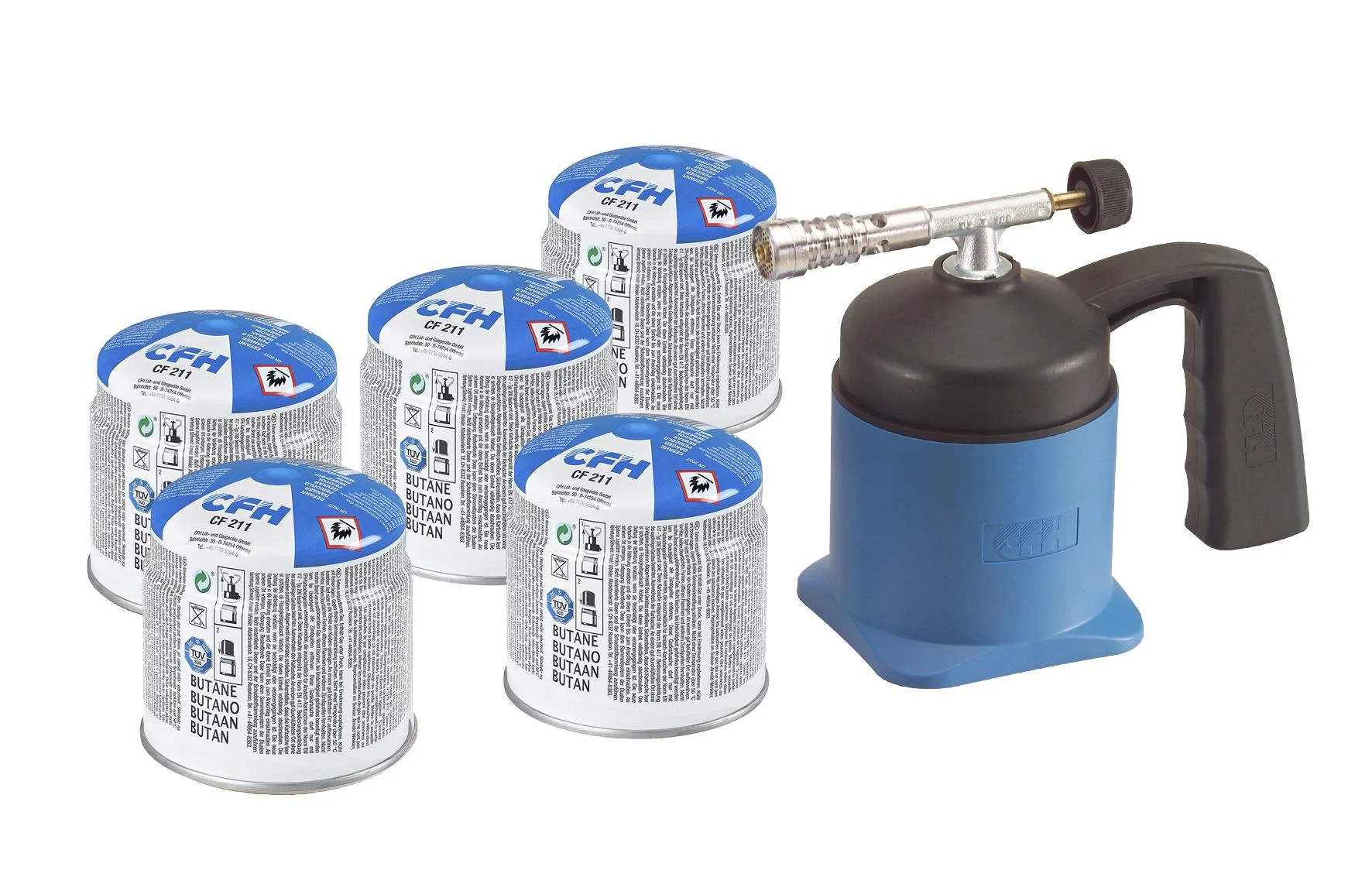 Lötlampe "Lötmeister LM 1000" inklusive 5 Kartuschen