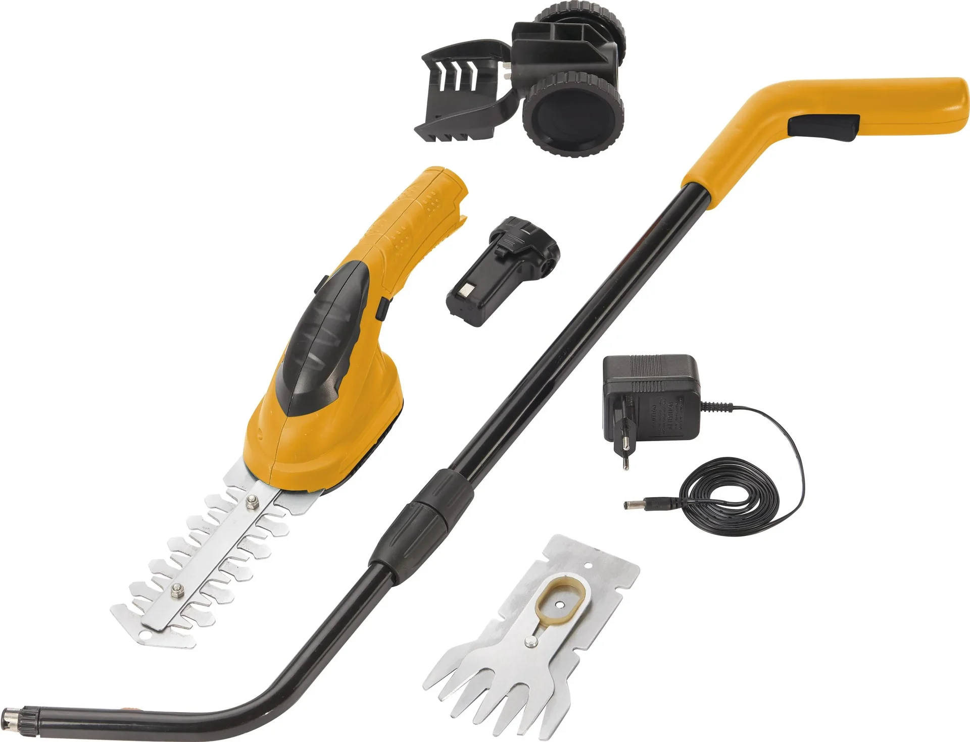 Akku Gras und Strauchschere 3,6 V Li-Ion inklusive Fahrstock und Radsatz