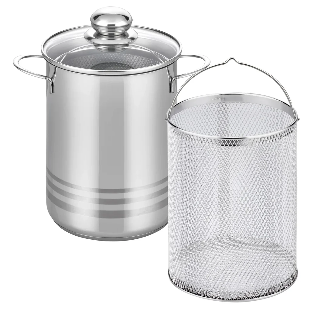 Universaltopf / Spargeltopf Brillant 4 Liter mit herausnehmbarem Dünstkorb, aus Edelstahl