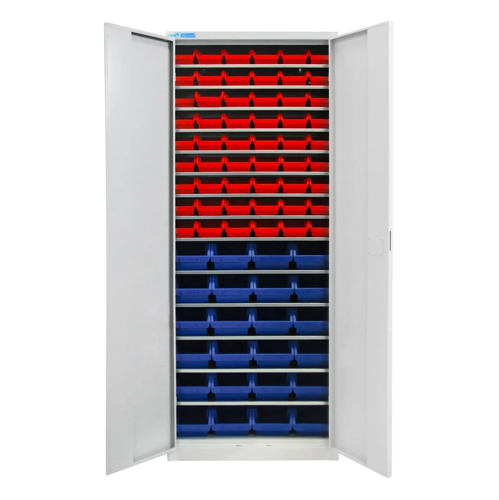 Werkzeugschrank mit 78 Sichtlagerkästen