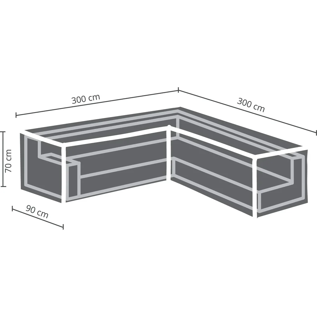 Outdoor-Abdeckung für L-förmige Lounge-Garnitur - 300 cm
