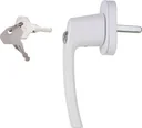 Fenstergriff, abschließbar, mit 2 Schlüsseln, Farbe weiß