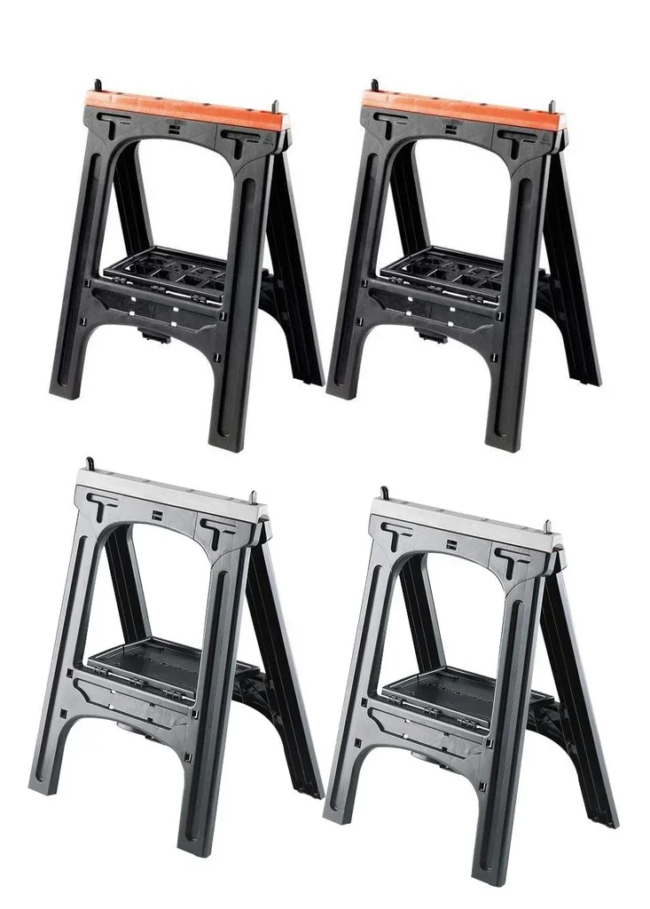 Kunststoff Allzweckbock 2er Set, Tragkraft je Bock 300 kg, grau