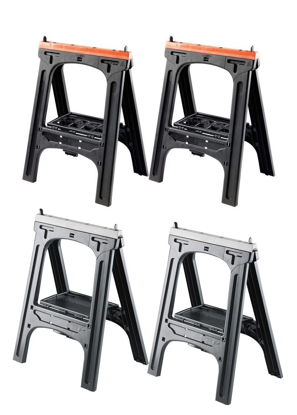 Kunststoff Allzweckbock 2er Set, Tragkraft je Bock 300 kg, grau