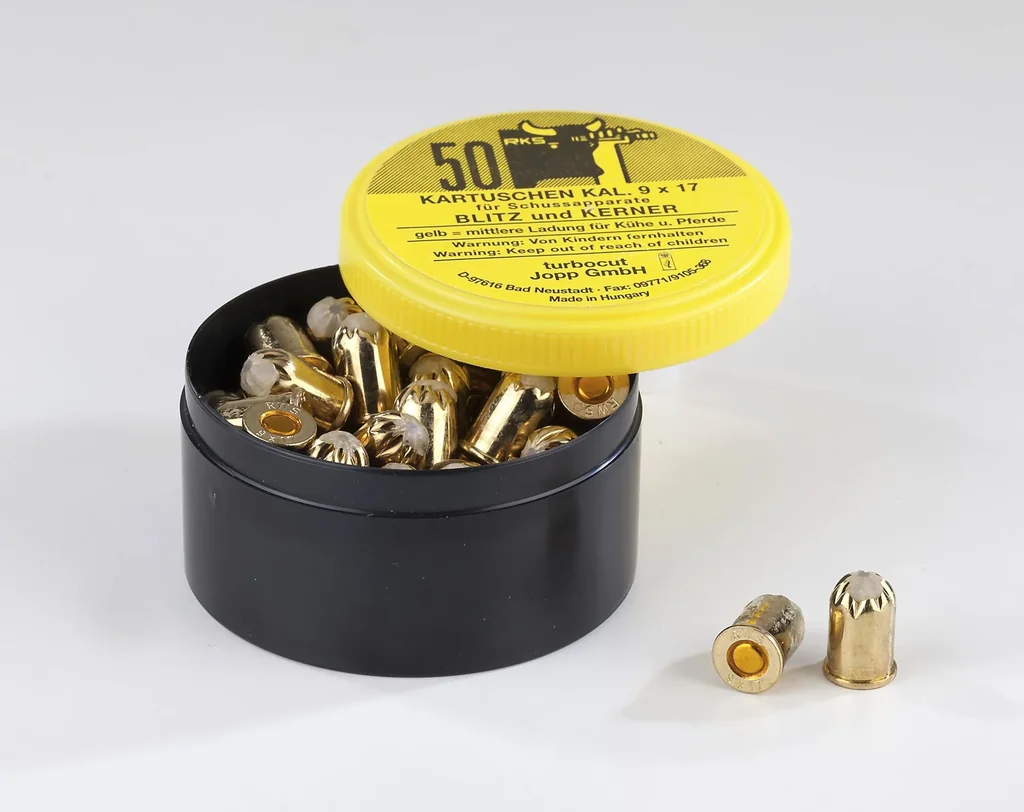 Schusspatronen- 9x17 - 50 Stück, gelb