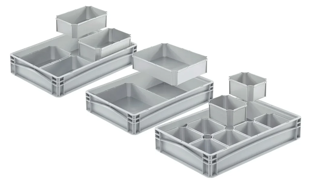 Eurobox Einsatzkasten grau 1/8