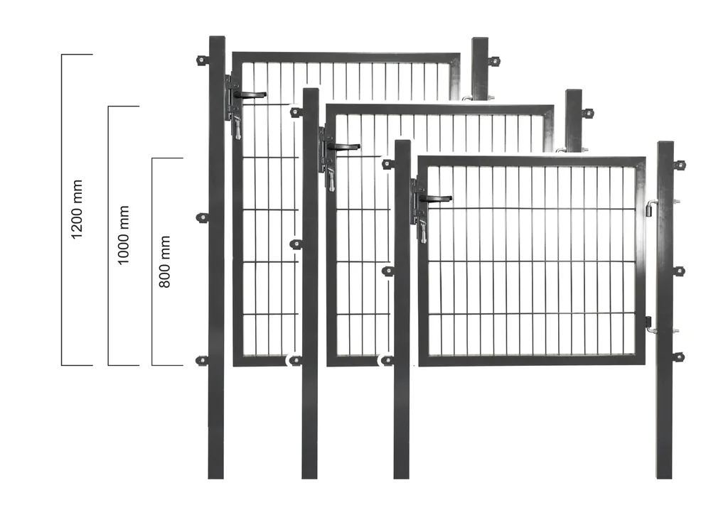 Gartentor für Doppelstabmatte anthrazit, einflügelig - 100 cm hoch - 100 cm breit