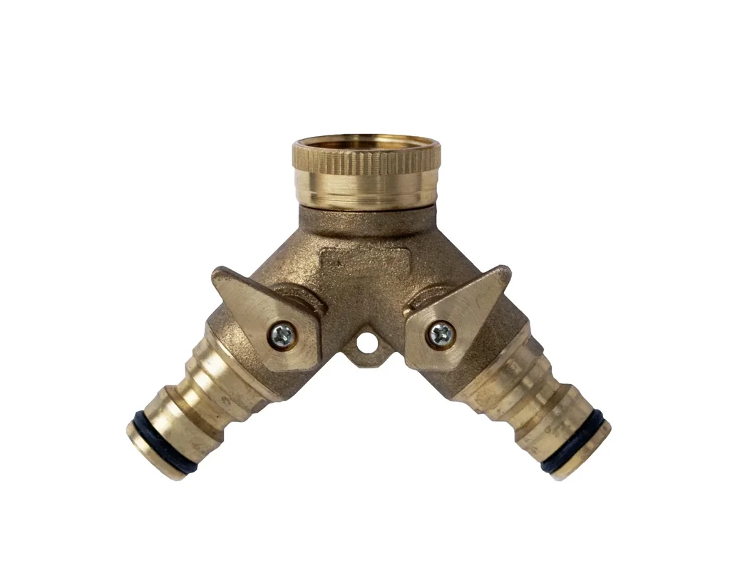 Wasserverteiler 2 Wege für 1/2' + 3/4' / Wasserhahnanschluss /Wasserhahnstecker
