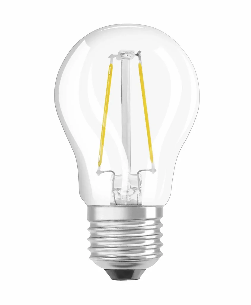 LED CLASSIC P25 Filament Lampe in Tropfenform mit 2,5 Watt, E27, warmweiß, klar
